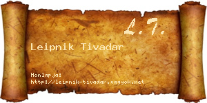 Leipnik Tivadar névjegykártya